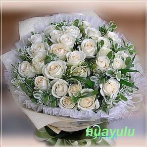 白玫戀曲~30朵白玫瑰花束